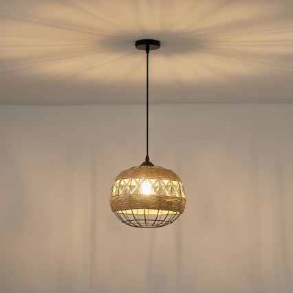 Hanglamp aan een koord 1xE27/15W/230V beige