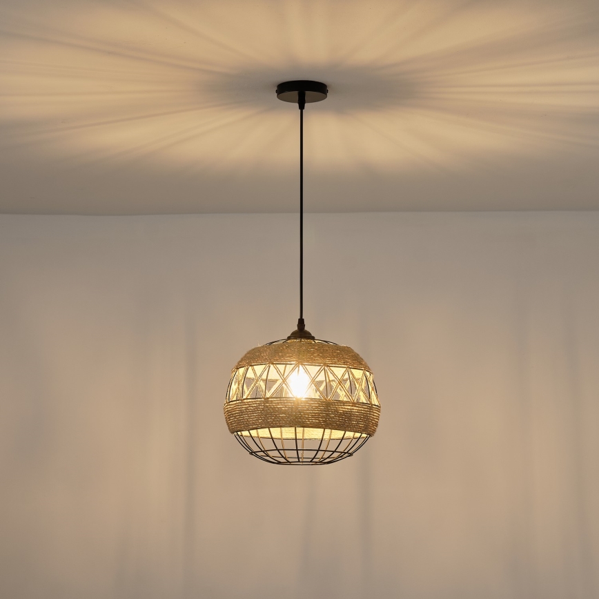 Hanglamp aan een koord 1xE27/15W/230V beige