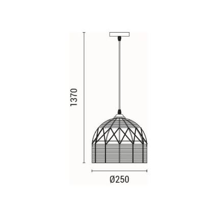 Hanglamp aan een koord 1xE27/15W/230V beige