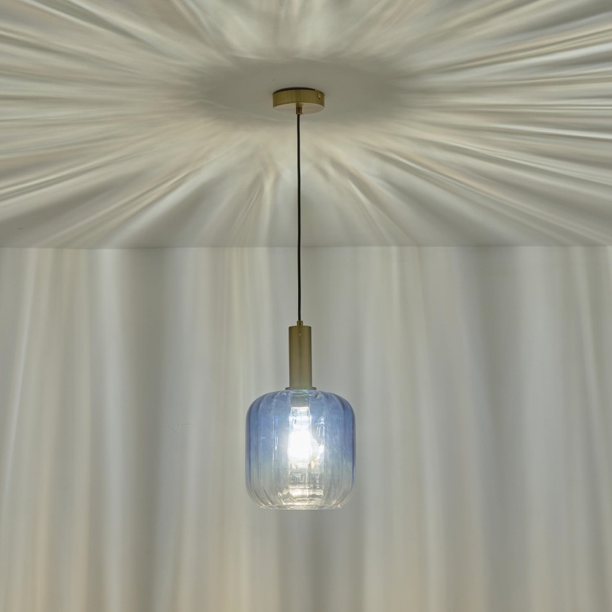 Hanglamp aan een koord 1xE27/15W/230V blauw/gerookt diameter 20 cm