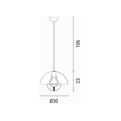 Hanglamp aan een koord 1xE27/15W/230V blauw