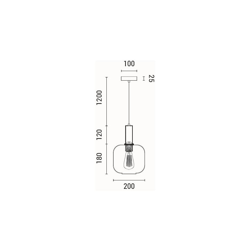 Hanglamp aan een koord 1xE27/15W/230V bruin diameter 20 cm