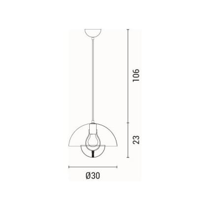 Hanglamp aan een koord 1xE27/15W/230V crème