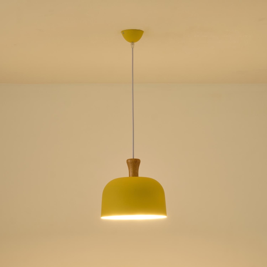 Hanglamp aan een koord 1xE27/15W/230V geel pr. 27 cm
