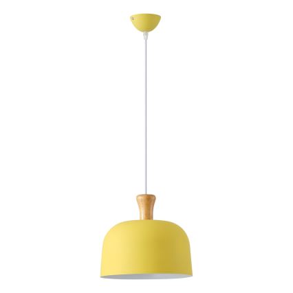 Hanglamp aan een koord 1xE27/15W/230V geel pr. 27 cm