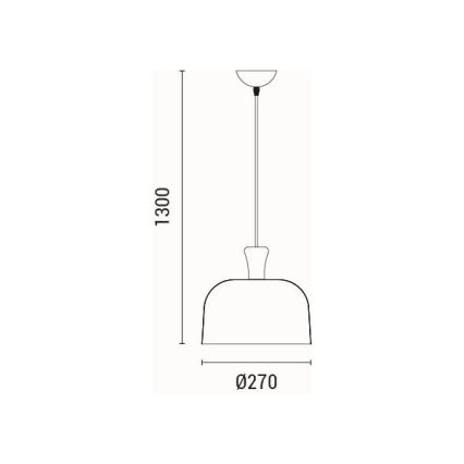 Hanglamp aan een koord 1xE27/15W/230V geel pr. 27 cm