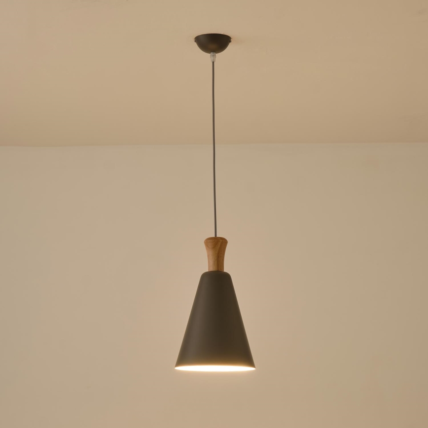 Hanglamp aan een koord 1xE27/15W/230V grijs diameter 20 cm