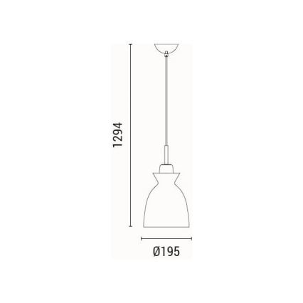 Hanglamp aan een koord 1xE27/15W/230V groen diameter 19,5 cm