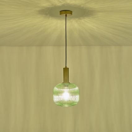 Hanglamp aan een koord 1xE27/15W/230V groen pr. 20 cm