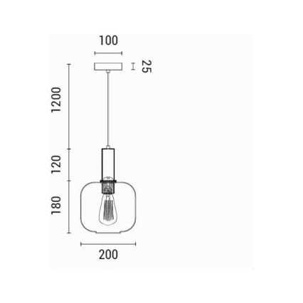 Hanglamp aan een koord 1xE27/15W/230V groen pr. 20 cm