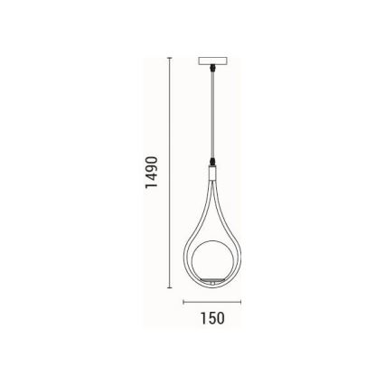 Hanglamp aan een koord 1xE27/15W/230V messing