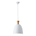 Hanglamp aan een koord 1xE27/15W/230V wit diameter 23 cm