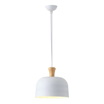 Hanglamp aan een koord 1xE27/15W/230V wit diameter 27 cm