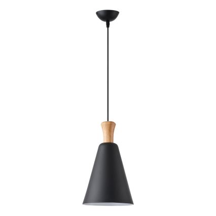 Hanglamp aan een koord 1xE27/15W/230V zwart diameter 20 cm