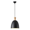 Hanglamp aan een koord 1xE27/15W/230V zwart diameter 23 cm