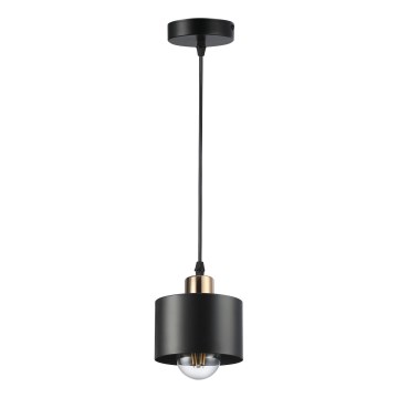 Hanglamp aan een koord 1xE27/35W/230V diameter 12 cm zwart/goud