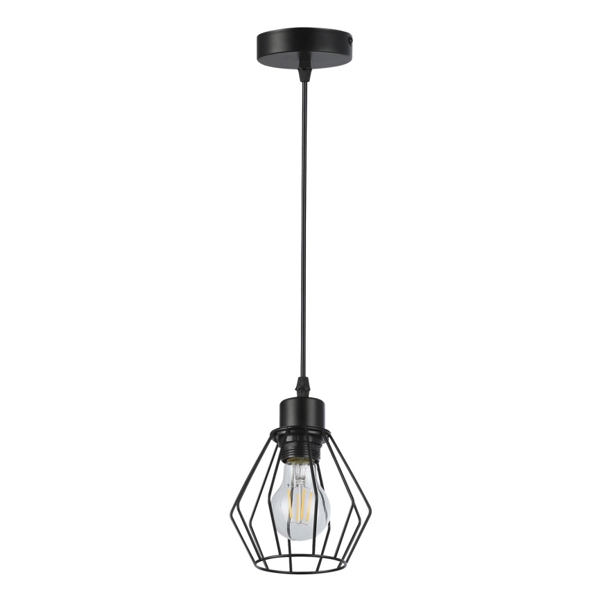 Hanglamp aan een koord 1xE27/35W/230V diameter 18 cm zwart