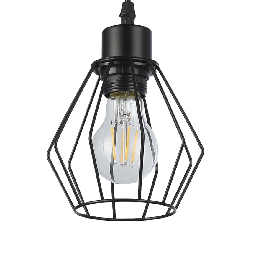 Hanglamp aan een koord 1xE27/35W/230V diameter 18 cm zwart