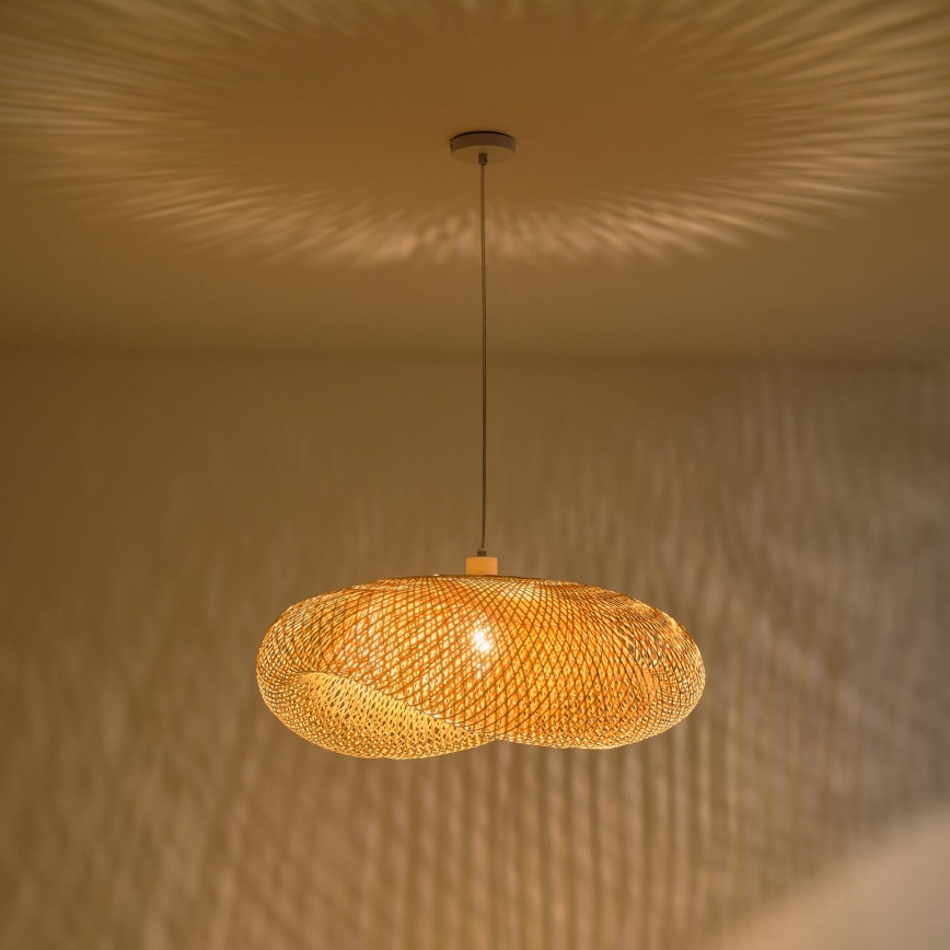 Hanglamp aan een koord 1xE27/40W/230V bamboe