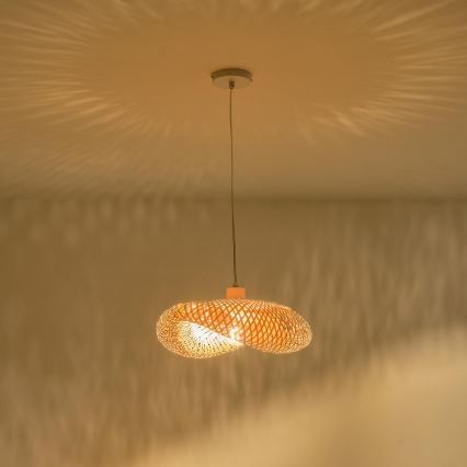 Hanglamp aan een koord 1xE27/40W/230V bamboe