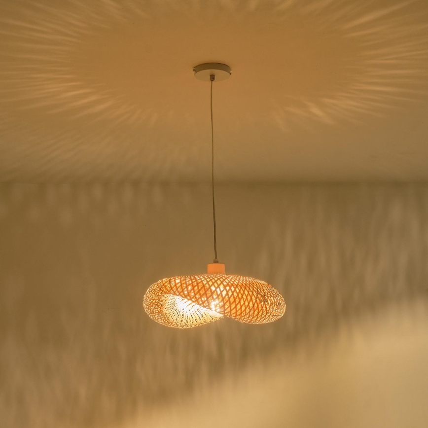 Hanglamp aan een koord 1xE27/40W/230V bamboe