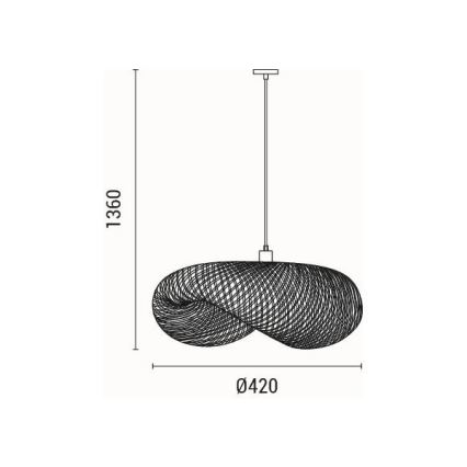 Hanglamp aan een koord 1xE27/40W/230V bamboe