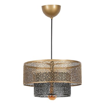 Hanglamp aan een koord 1xE27/40W/230V goud/zwart