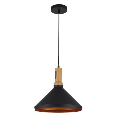 Hanglamp aan een koord 1xE27/40W/230V zwart 35 cm