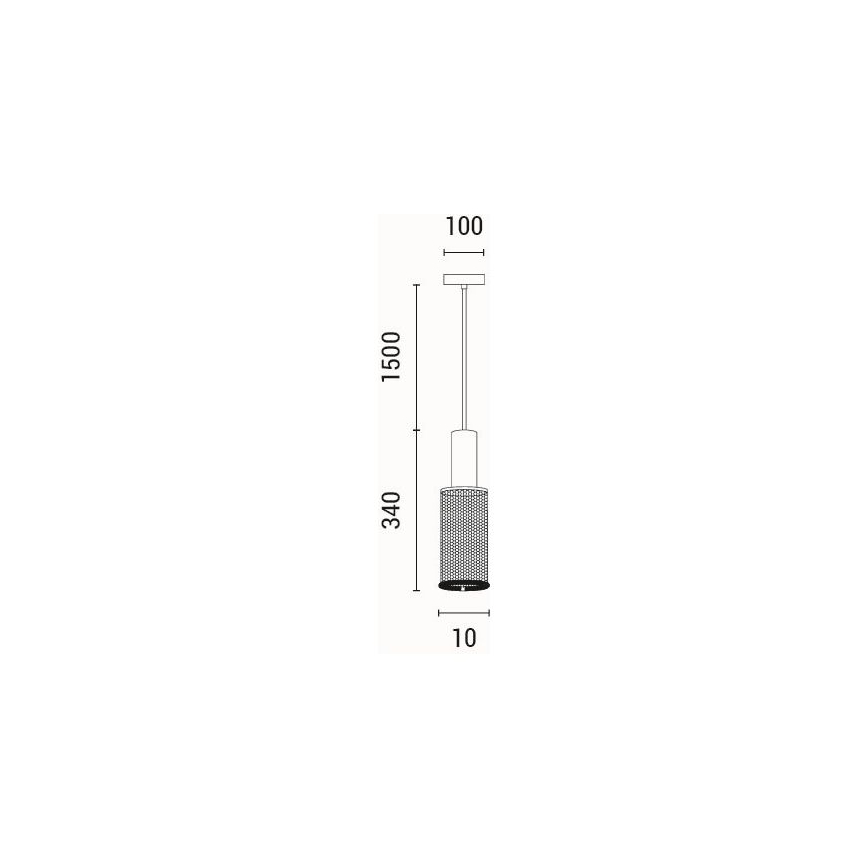 Hanglamp aan een koord 1xE27/40W/230V zwart