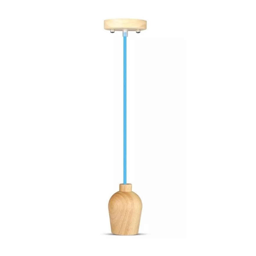 Hanglamp aan een koord 1xE27/60W/230V blauw