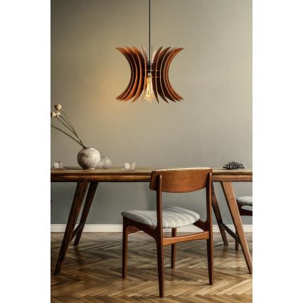 Hanglamp aan een koord 1xE27/60W/230V bruin diameter 20 cm