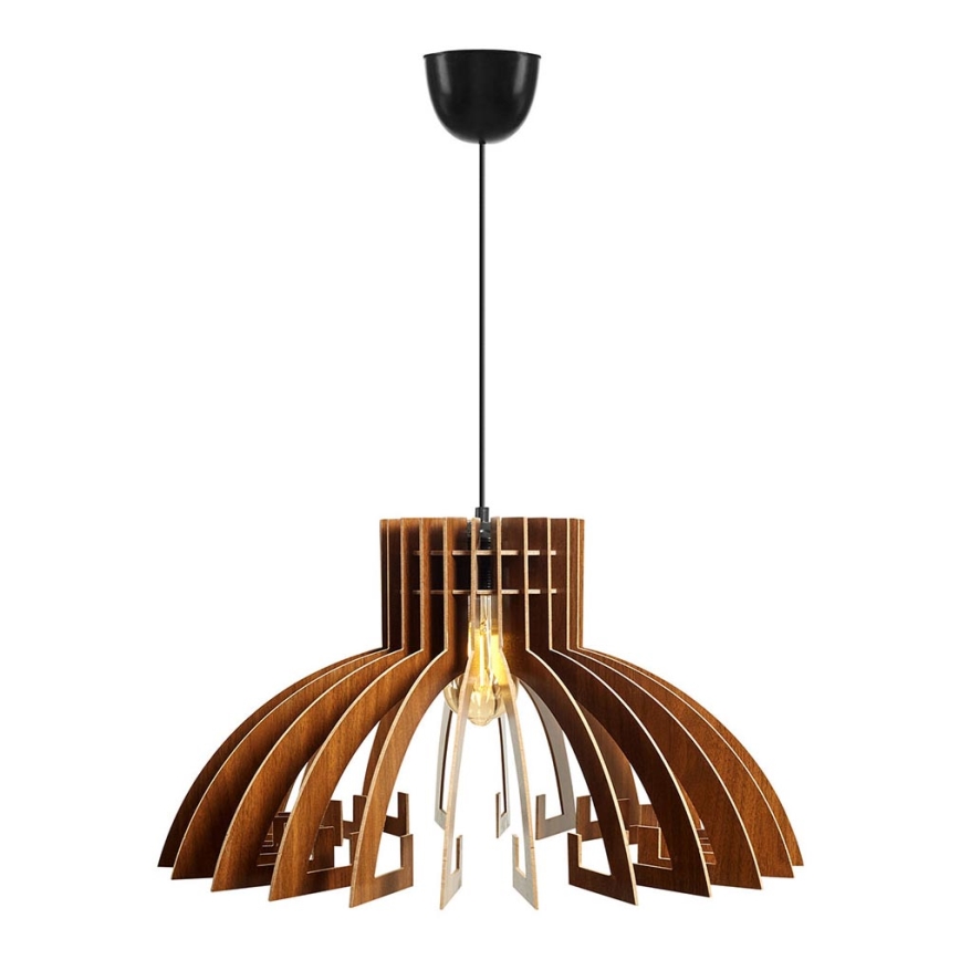 Hanglamp aan een koord 1xE27/60W/230V bruin diameter 39 cm