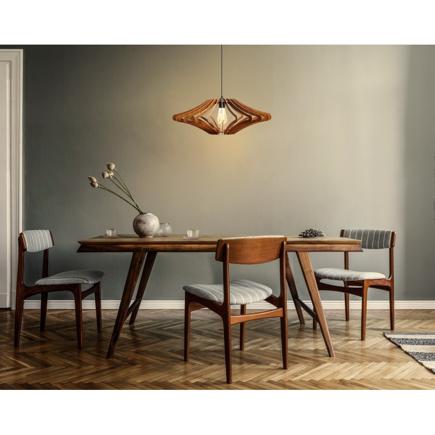 Hanglamp aan een koord 1xE27/60W/230V bruin diameter 47 cm