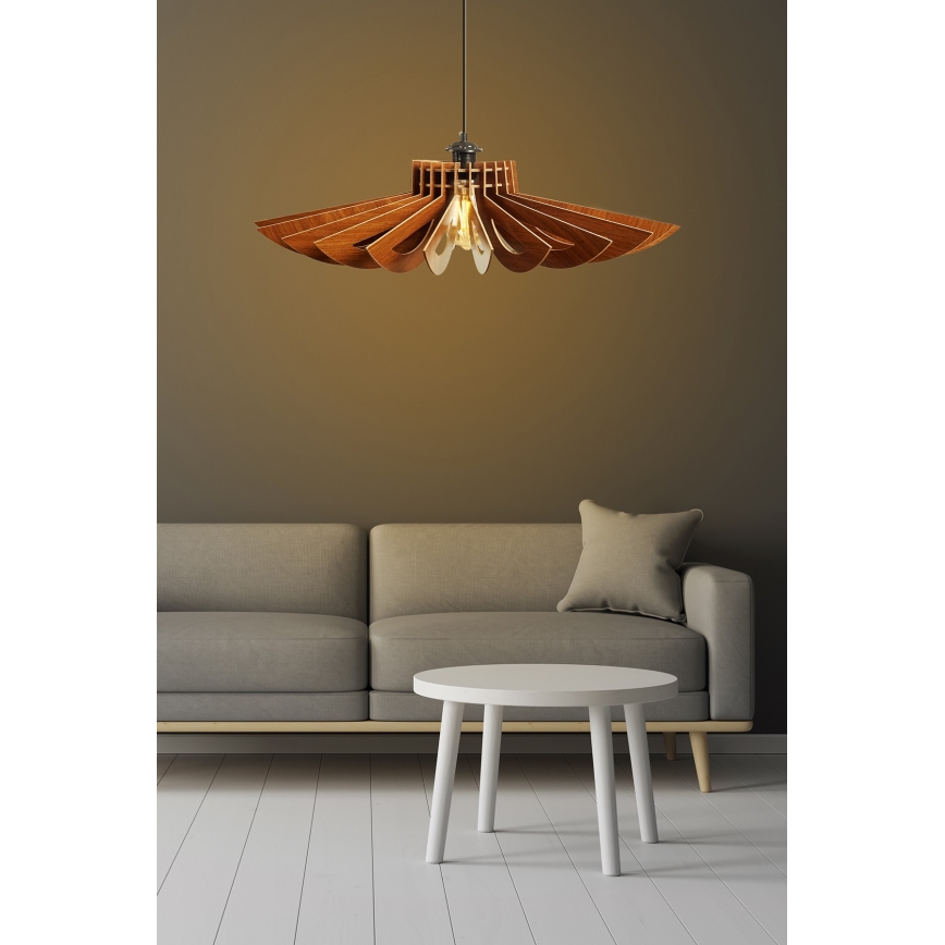 Hanglamp aan een koord 1xE27/60W/230V bruin diameter 68 cm
