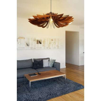 Hanglamp aan een koord 1xE27/60W/230V bruin diameter 68 cm