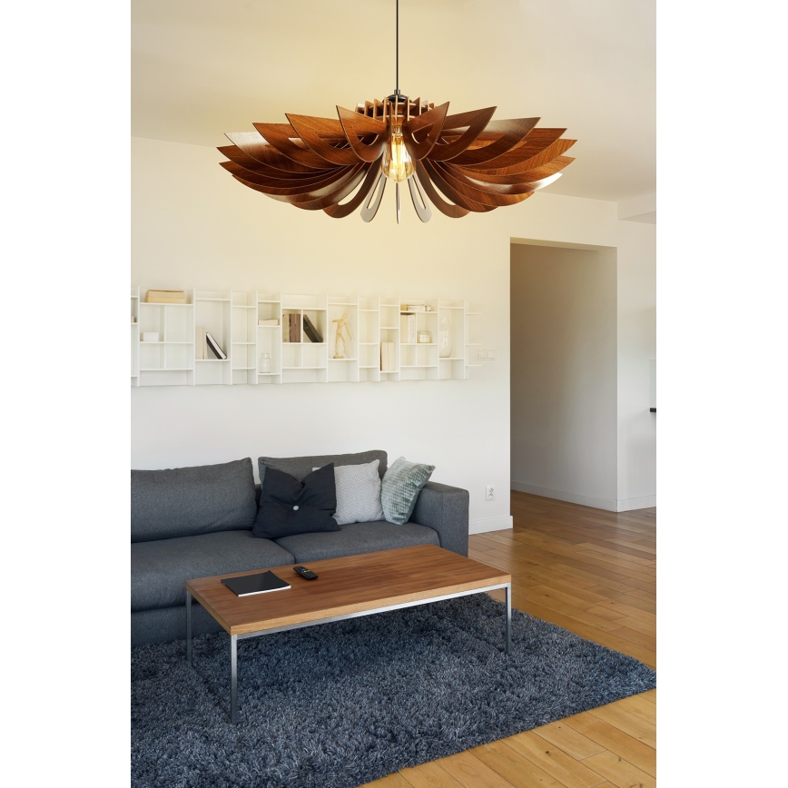Hanglamp aan een koord 1xE27/60W/230V bruin diameter 68 cm