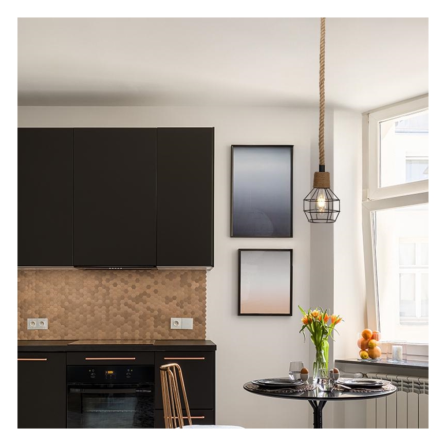 Hanglamp aan een koord 1xE27/60W/230V diameter 15 cm