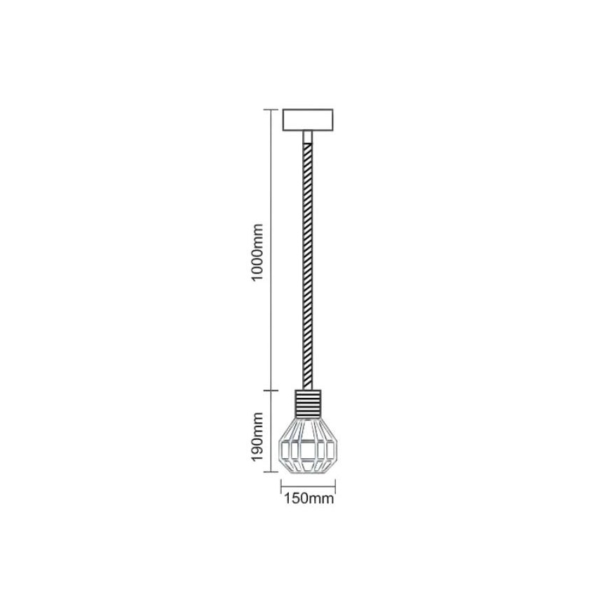 Hanglamp aan een koord 1xE27/60W/230V diameter 15 cm