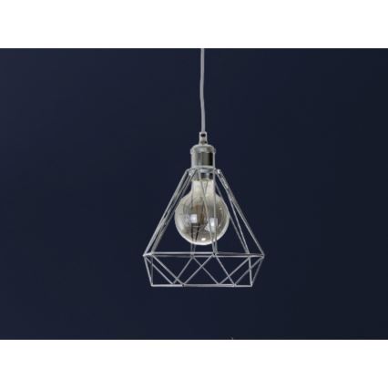 Hanglamp aan een koord 1xE27/60W/230V diameter 22 cm glanzend chroom