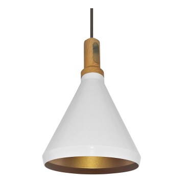 Hanglamp aan een koord 1xE27/60W/230V diameter 23 cm wit