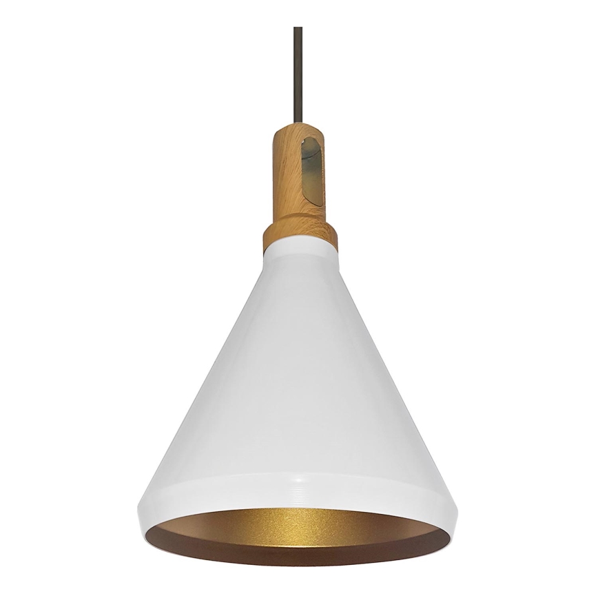 Hanglamp aan een koord 1xE27/60W/230V diameter 23 cm wit