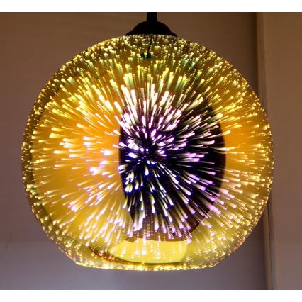 Hanglamp aan een koord 1xE27/60W/230V diameter 30 cm goud