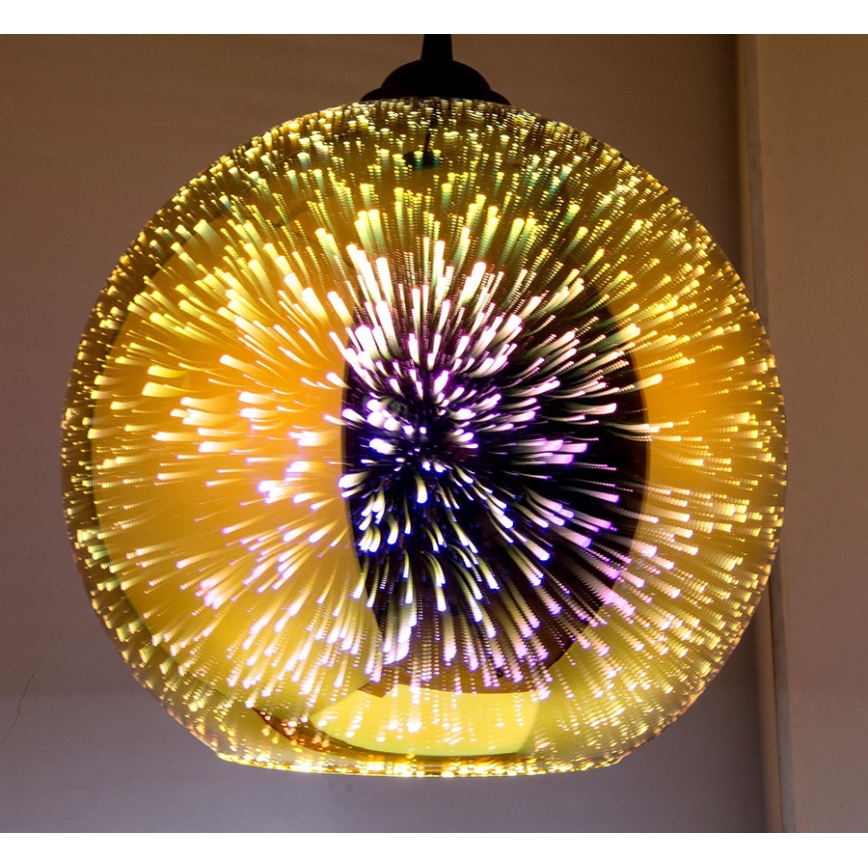 Hanglamp aan een koord 1xE27/60W/230V diameter 30 cm goud