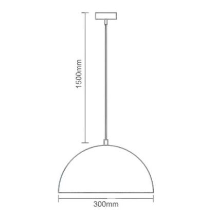 Hanglamp aan een koord 1xE27/60W/230V diameter 30 cm wit