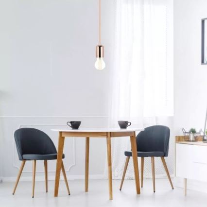 Hanglamp aan een koord 1xE27/60W/230V rosé goud