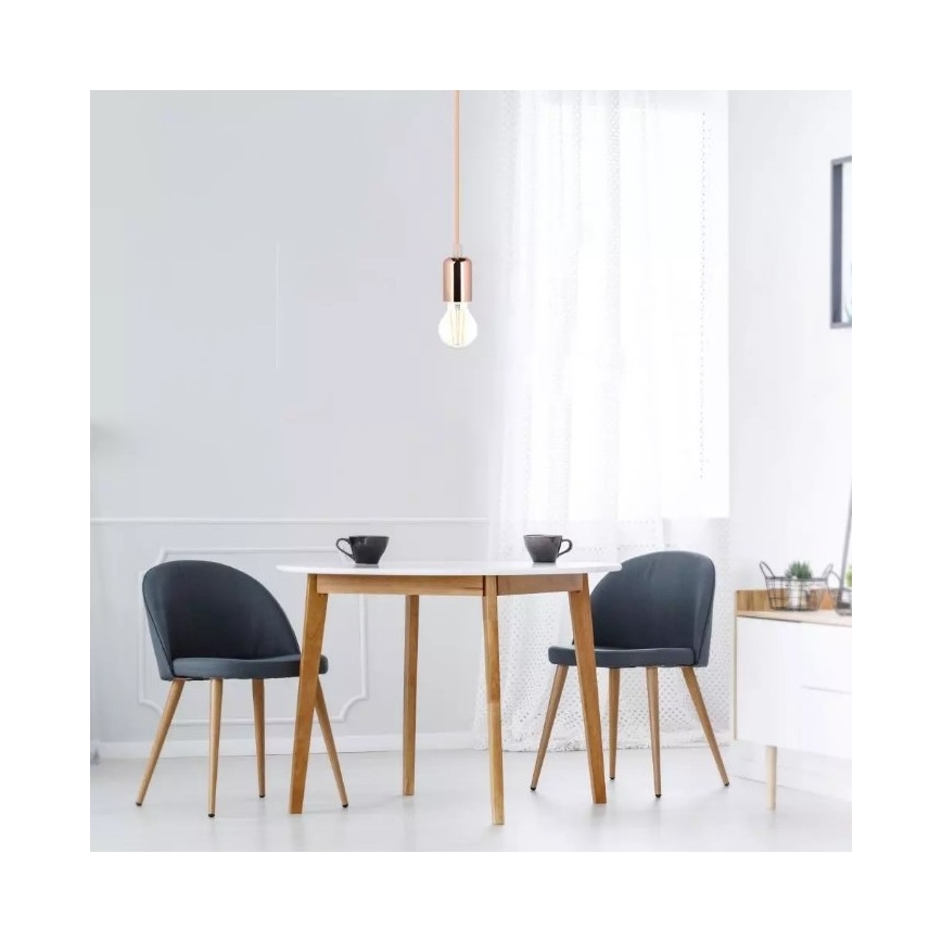 Hanglamp aan een koord 1xE27/60W/230V rosé goud