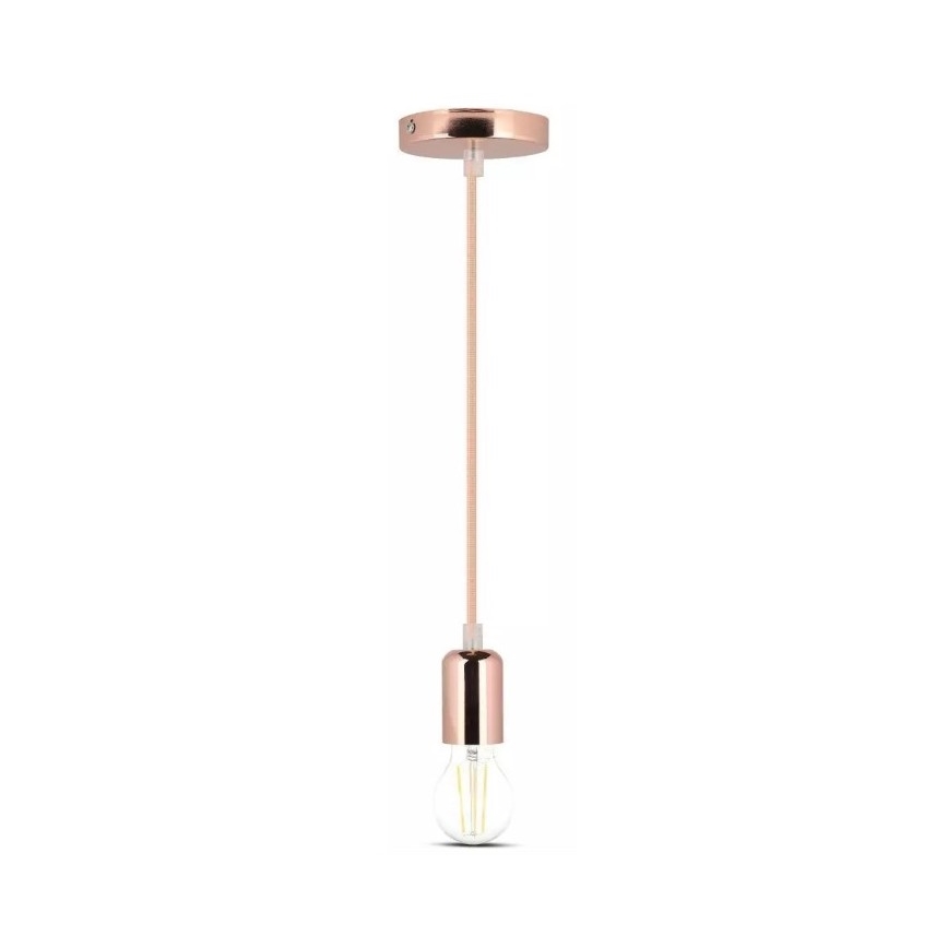 Hanglamp aan een koord 1xE27/60W/230V rosé goud