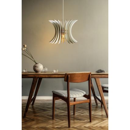 Hanglamp aan een koord 1xE27/60W/230V wit diameter 20 cm