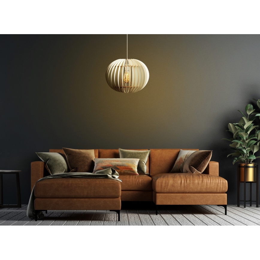 Hanglamp aan een koord 1xE27/60W/230V wit diameter 36 cm