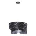 Hanglamp aan een koord 1xE27/60W/230V zwart/zilver